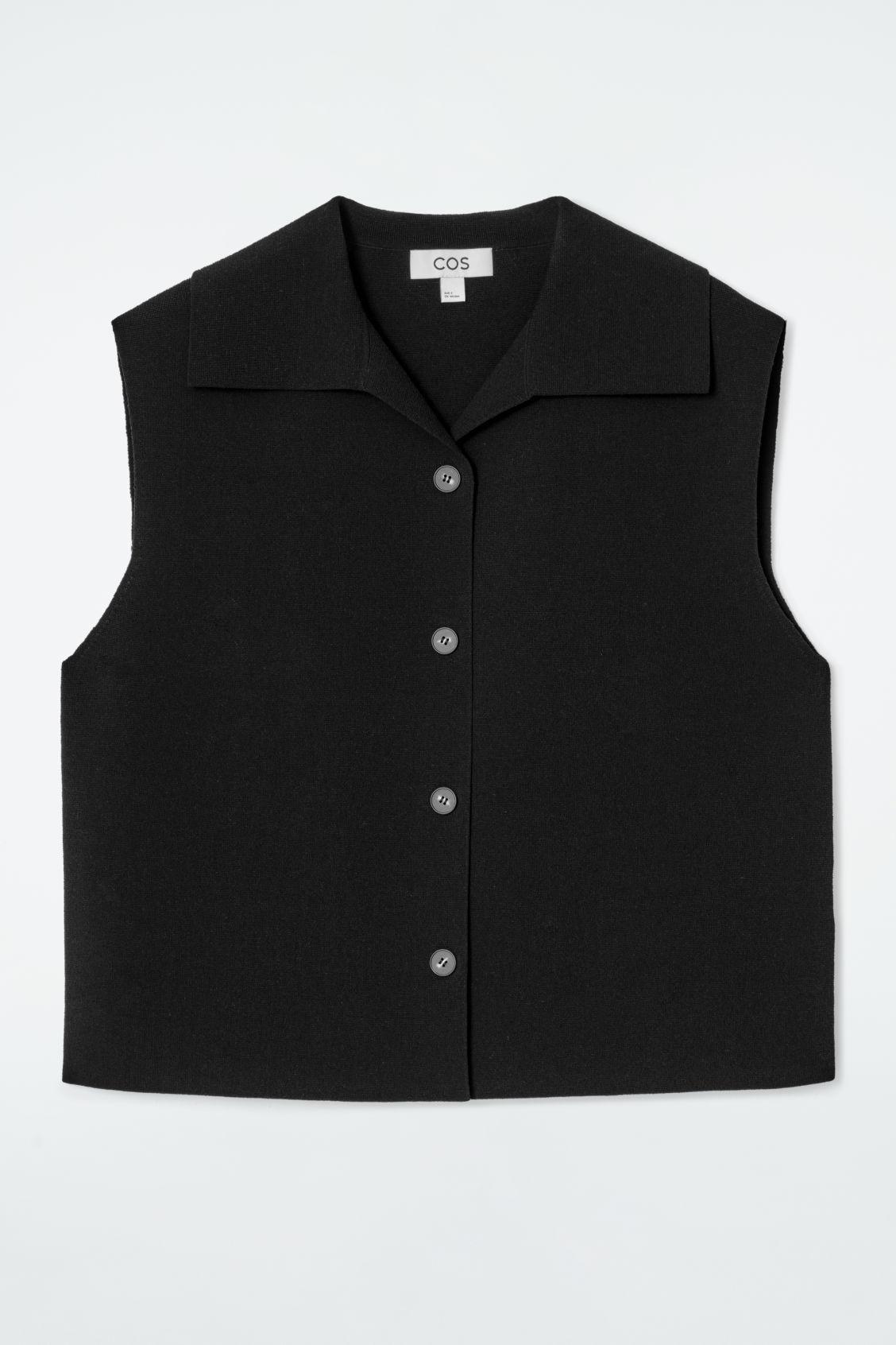 COLLARED KNITTED VEST Product Image
