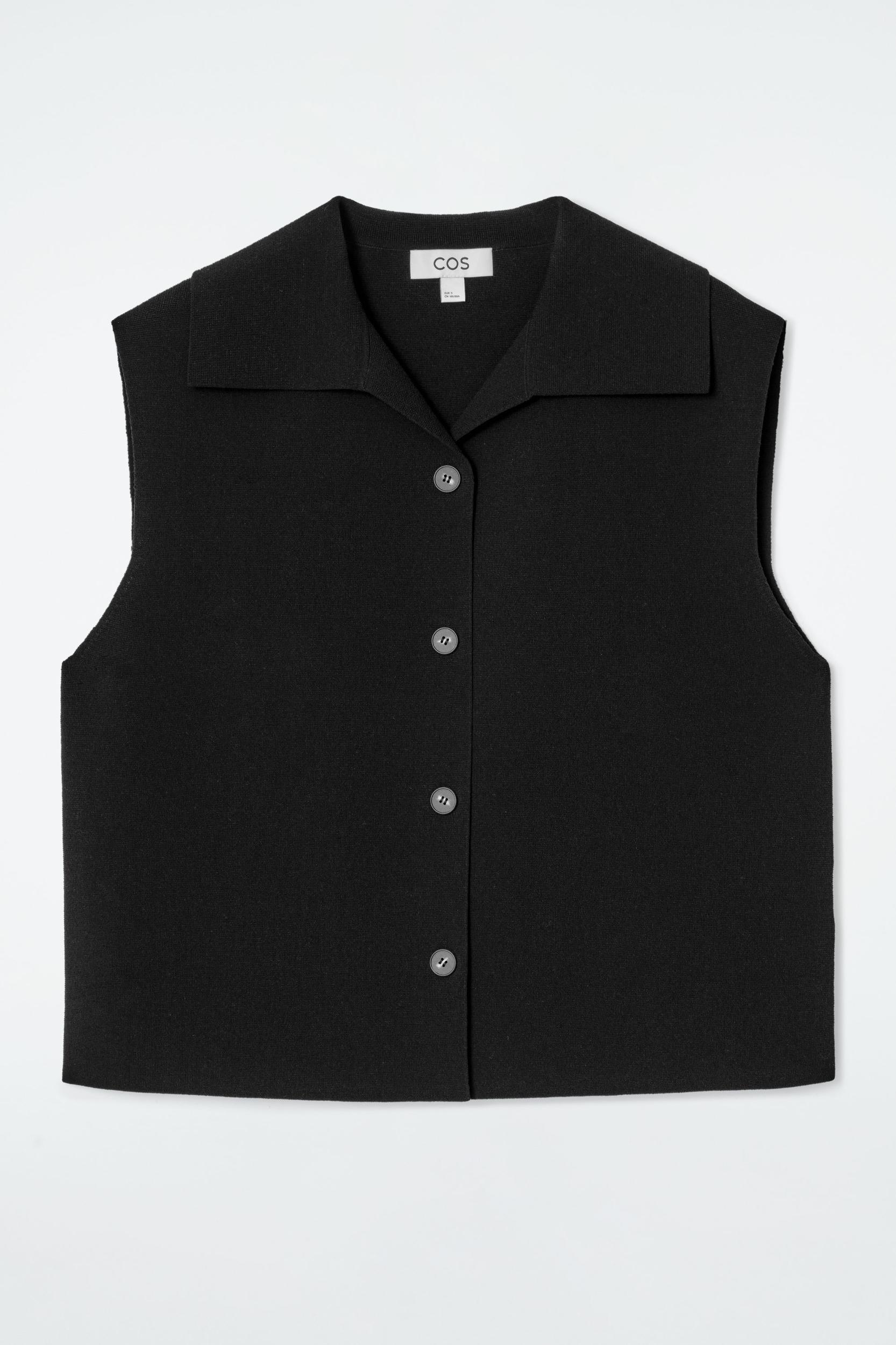 COLLARED KNITTED VEST Product Image