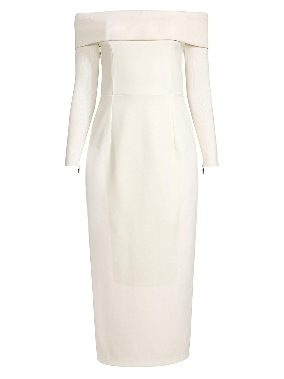 Womens Ruby Off-The-Shoulder Sheath Midi-Dress Product Image