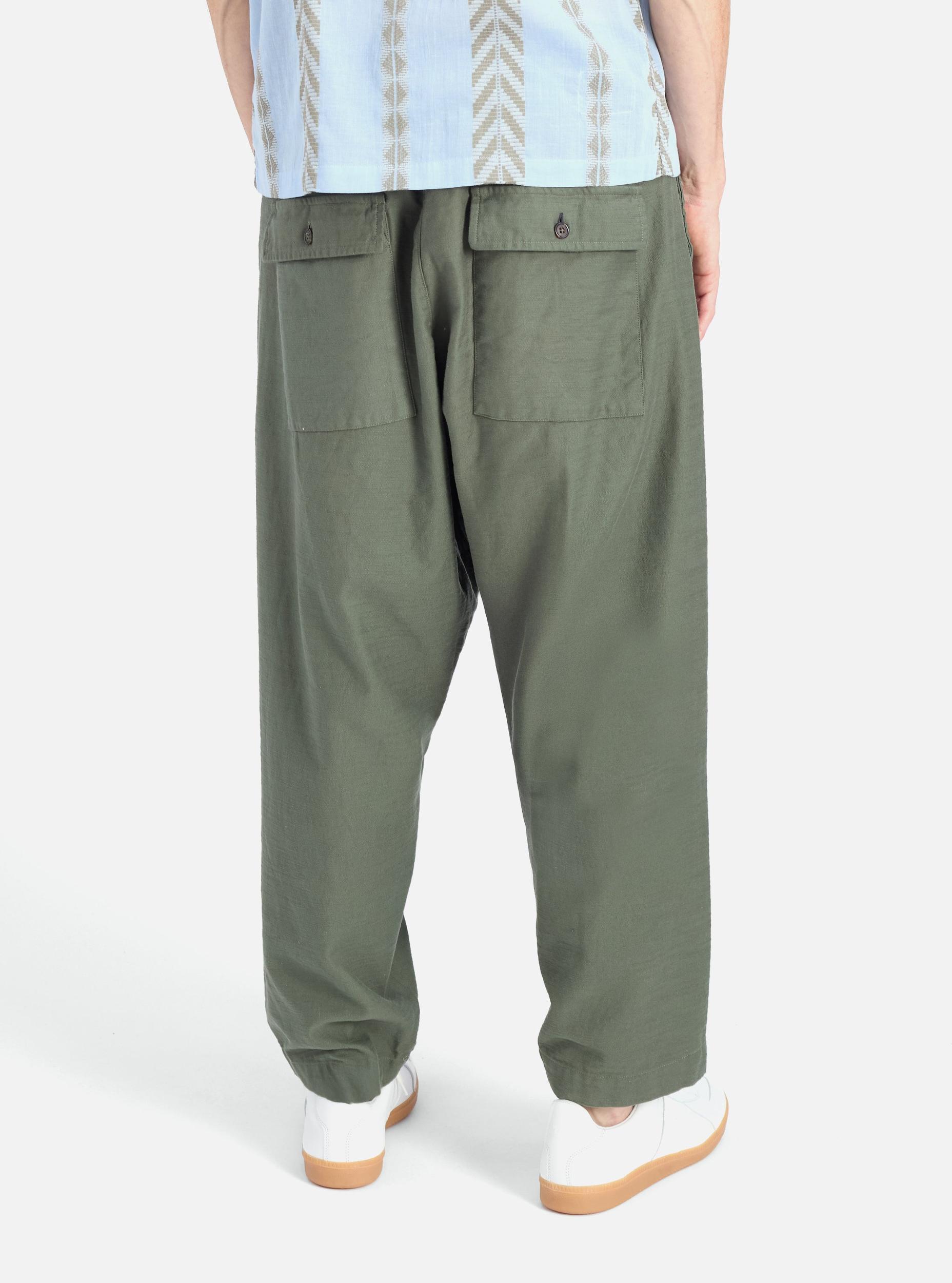 Olive Slub Sateen Braga Pant Product Image