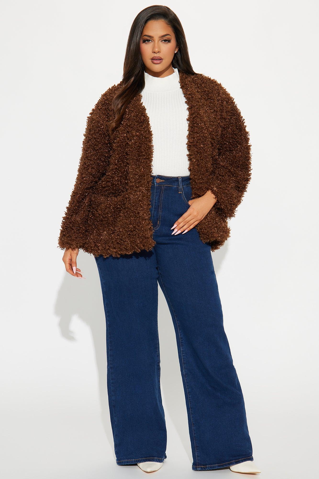 Adjust To The Fame Faux Fur Coat - Chocolate Female Product Image