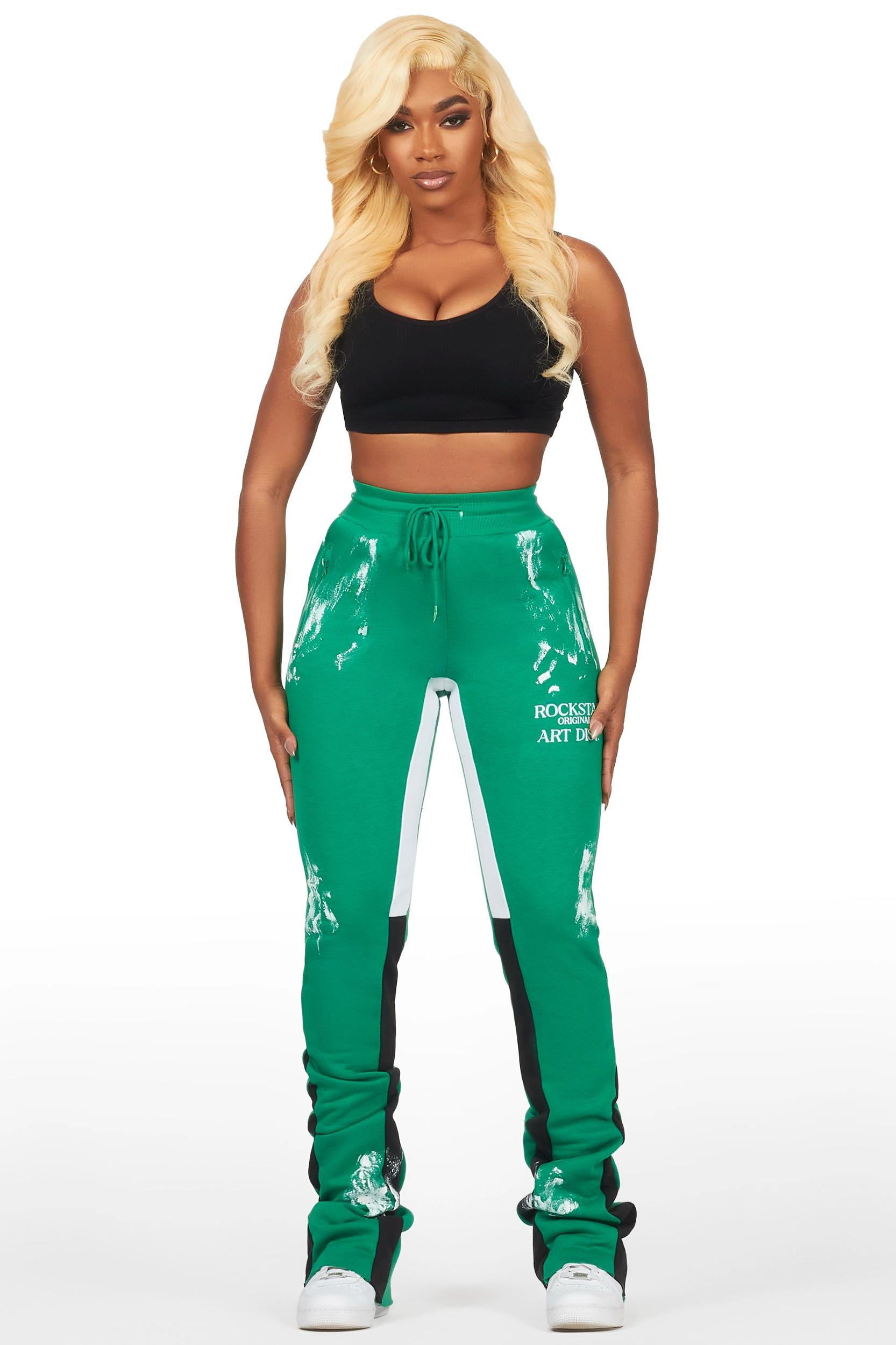 Filipa Green Stacked Flare Pant Female Product Image