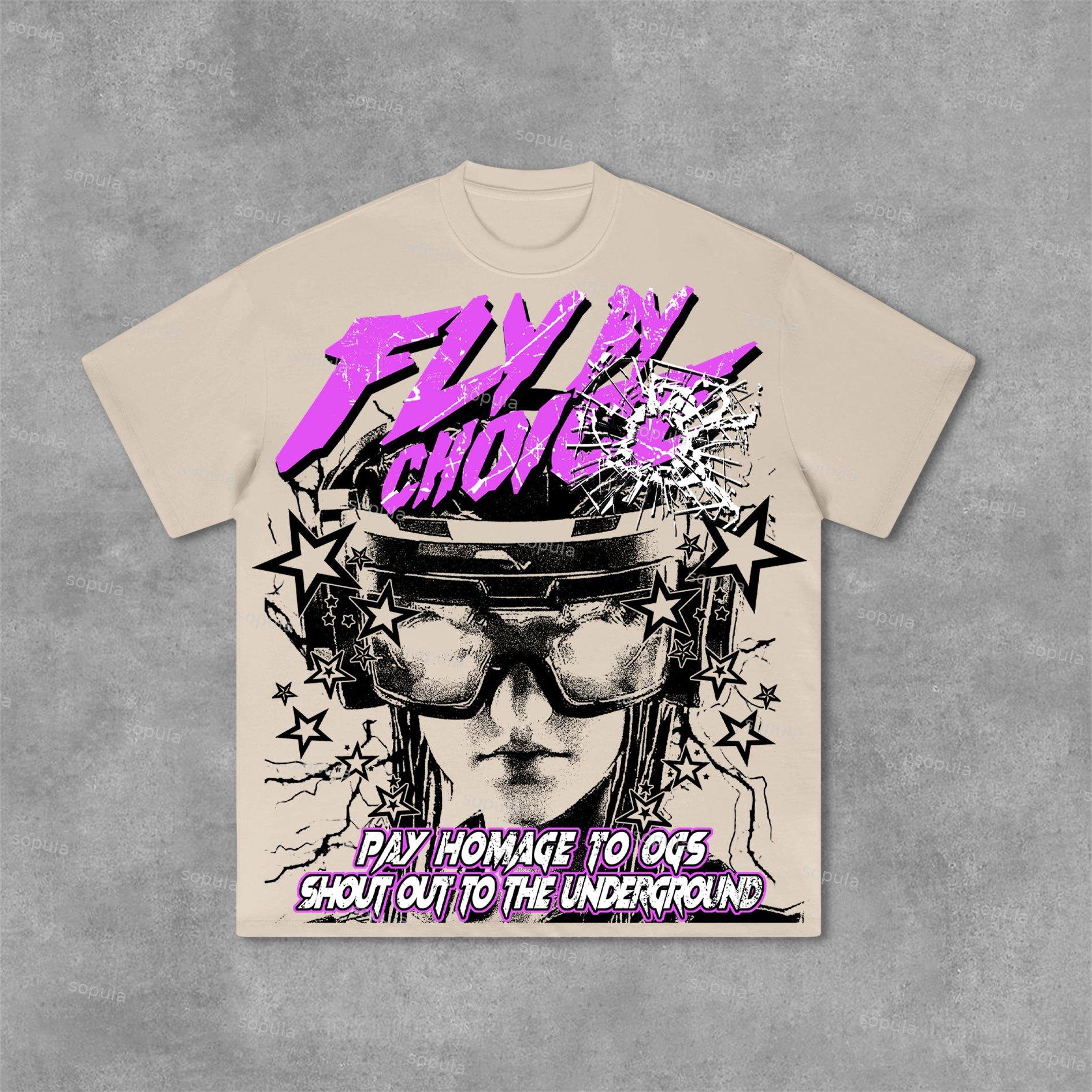 Sopula Fly By Choice Graphic Print Cotton T-Shirt Product Image