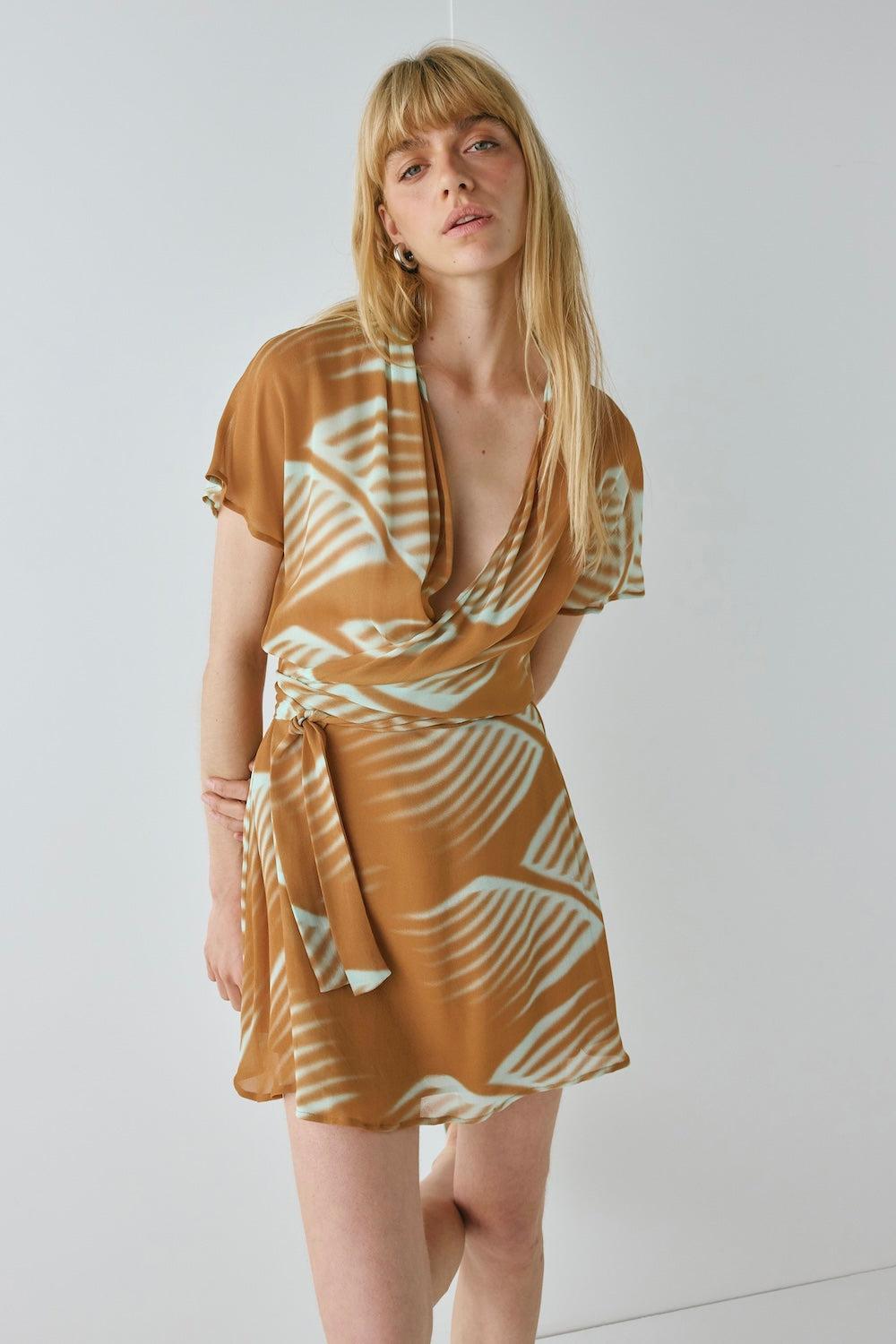 Salma Wrap Mini Dress Efi Product Image
