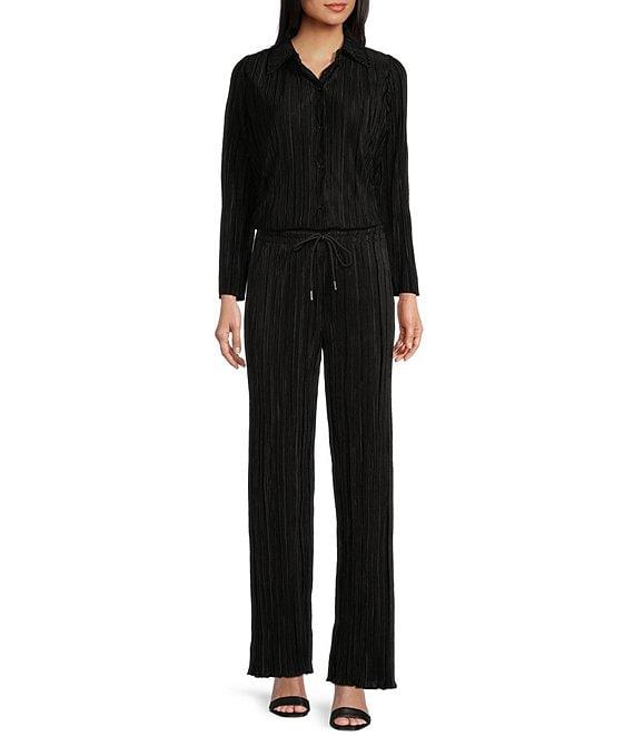 Evolutionary Coordinating Plisse Long Sleeve Button Front Shirt Product Image