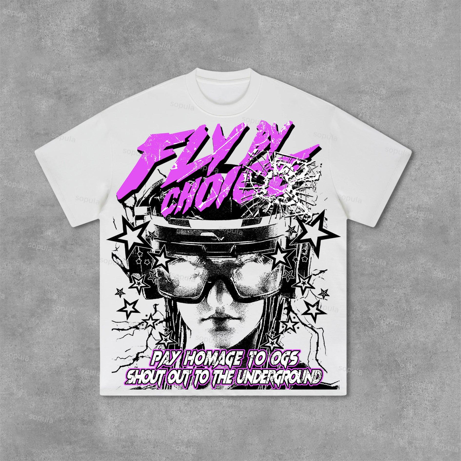 Sopula Fly By Choice Graphic Print Cotton T-Shirt Product Image