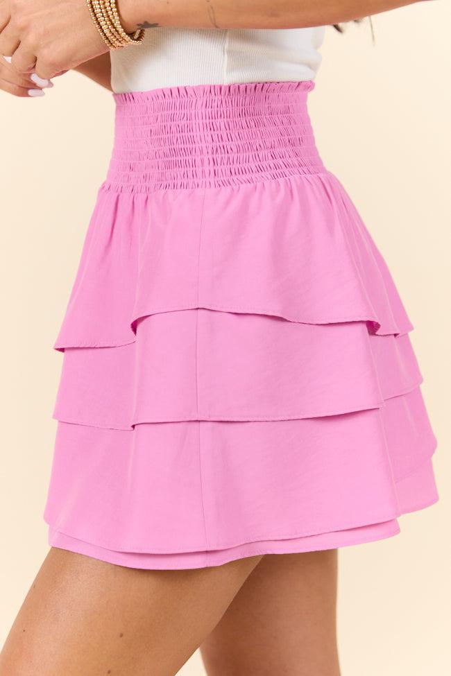 On Cloud Nine Pink Tiered Woven Skort FINAL SALE Product Image