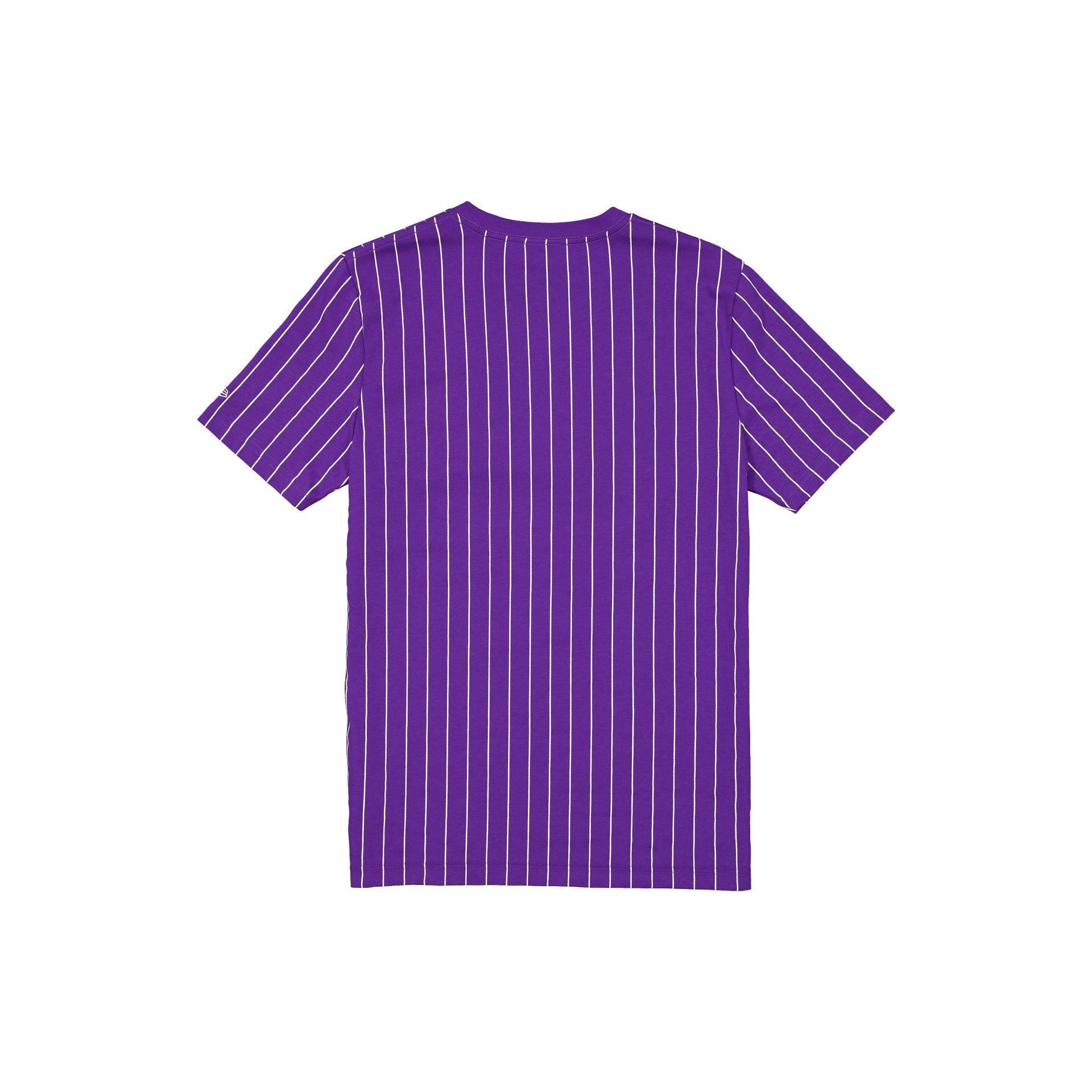 Los Angeles Lakers Throwback Pinstripe Wordmark T-Shirt Male Product Image