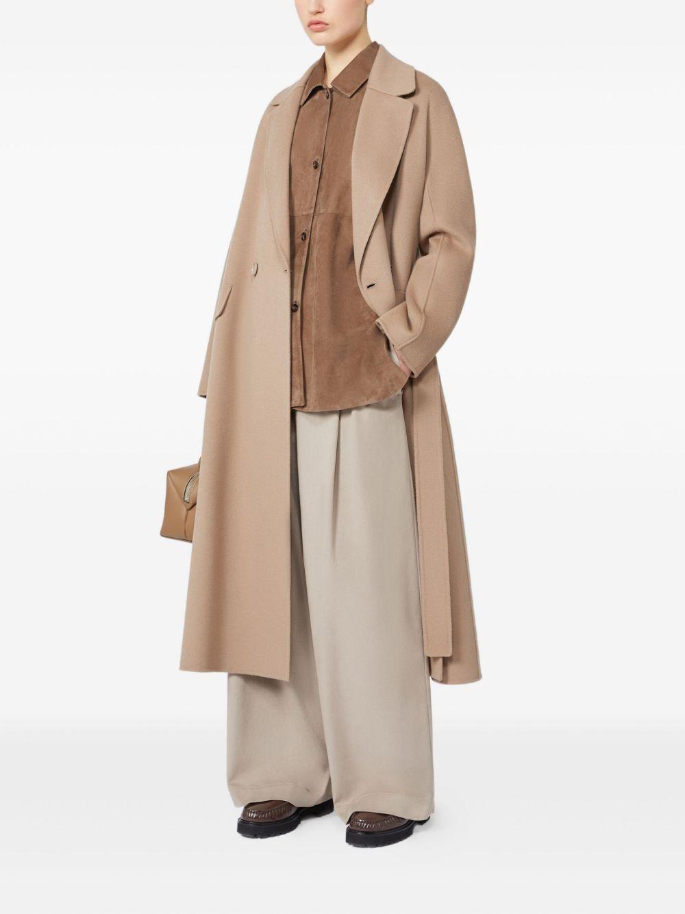 belted notched-lapel coat Product Image