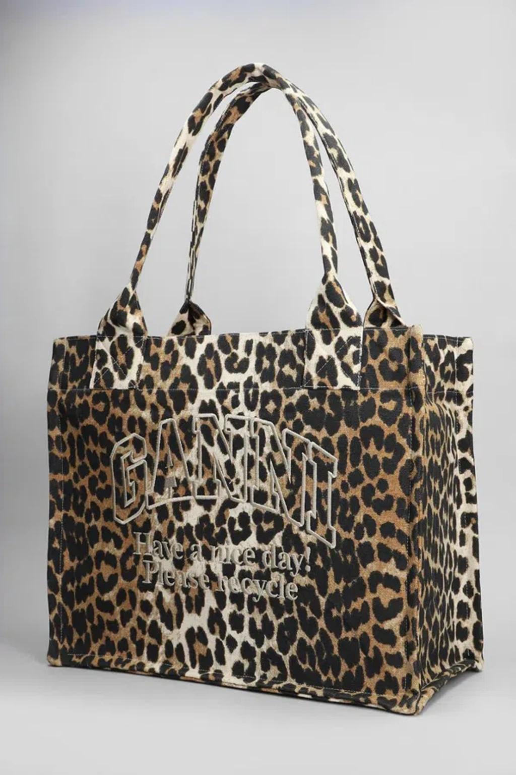 large leopard-print canvas tote bag Product Image