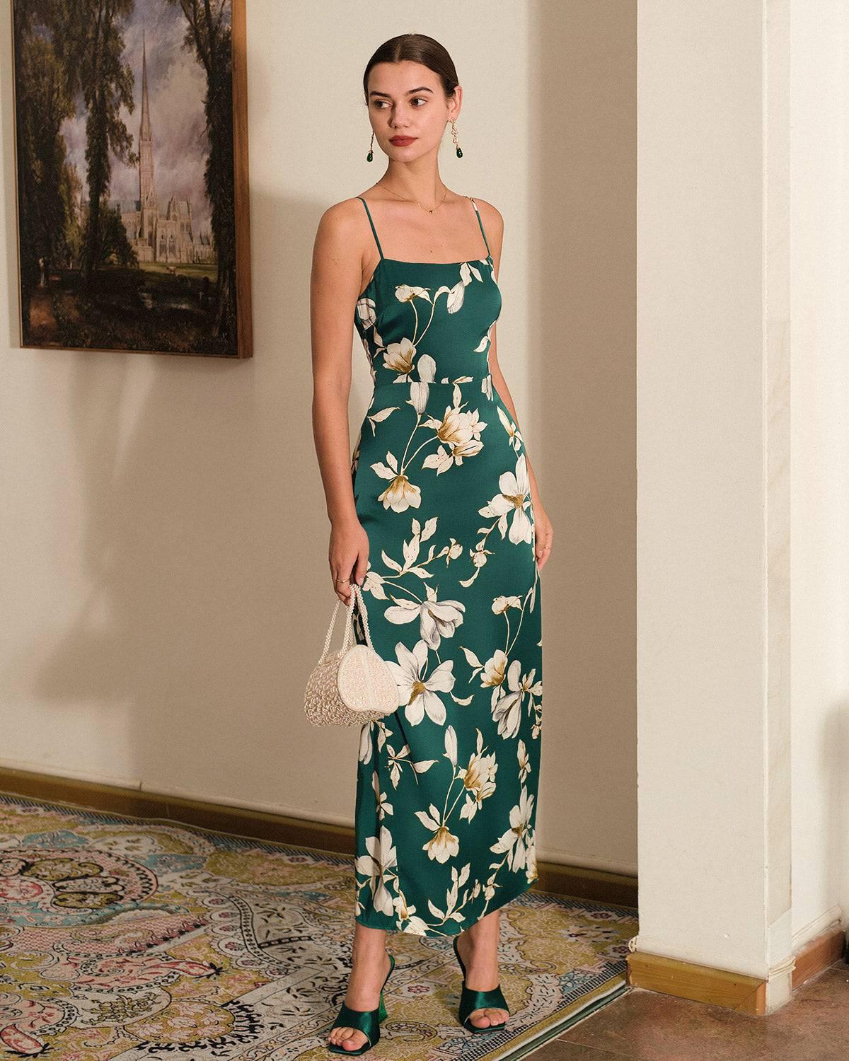 The Floral Slit Maxi Dress Female Product Image