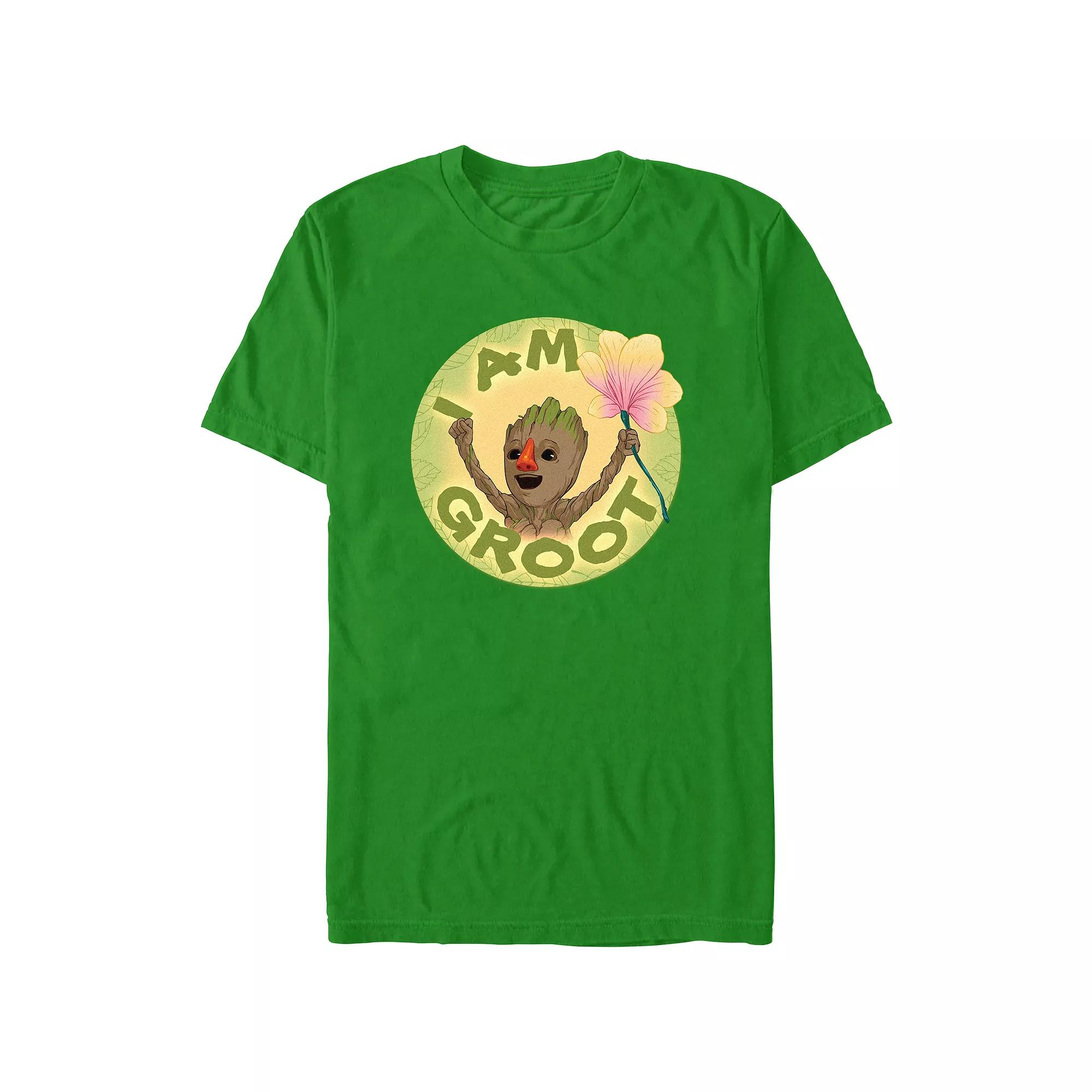 Men's I Am Groot Flower Stamp Graphic Tee, Size: XL, Kelly Product Image