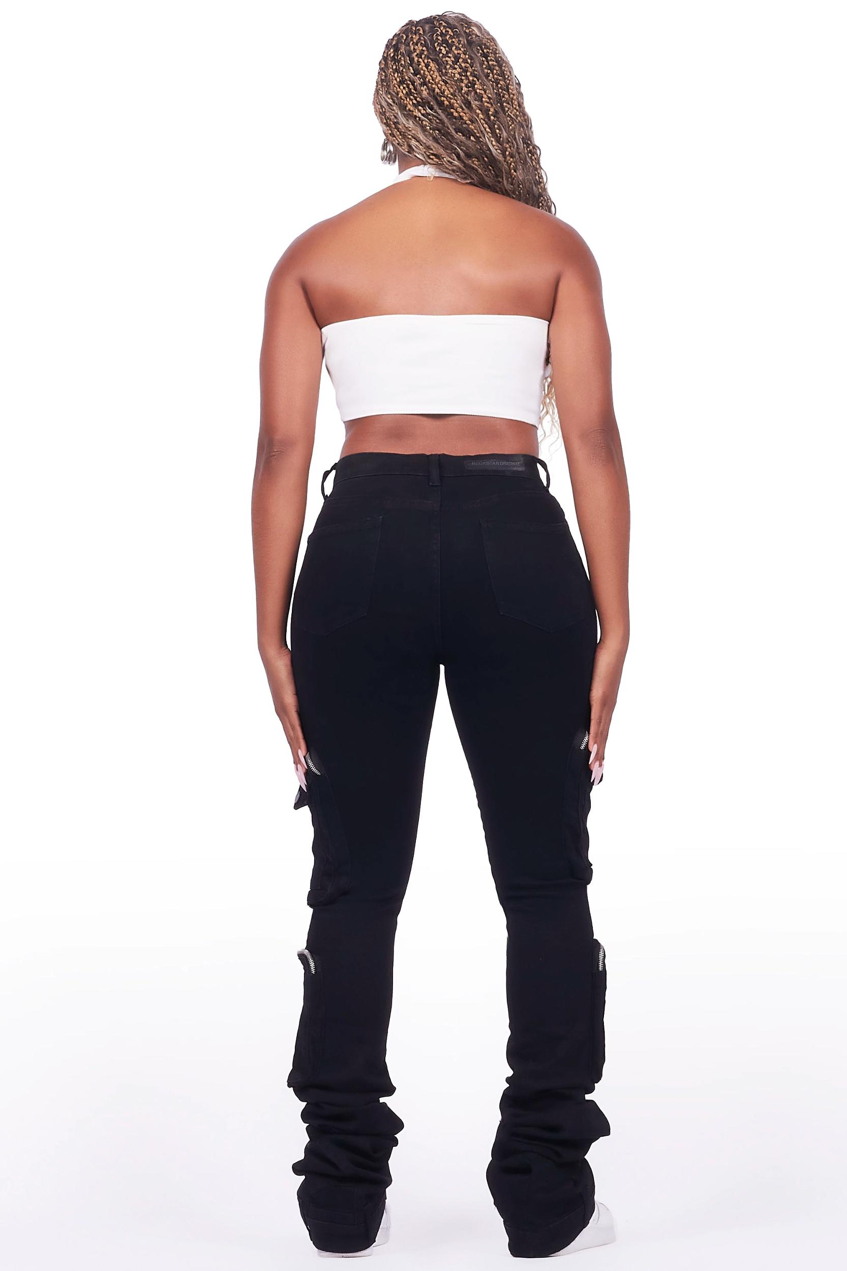 Alisson Black Cargo Super Stacked Jean Female Product Image