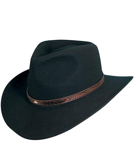 Dorfman Milano Scala Water-Repellent Wool Felt Outback Leather Band 3#double; Brim Hat Product Image