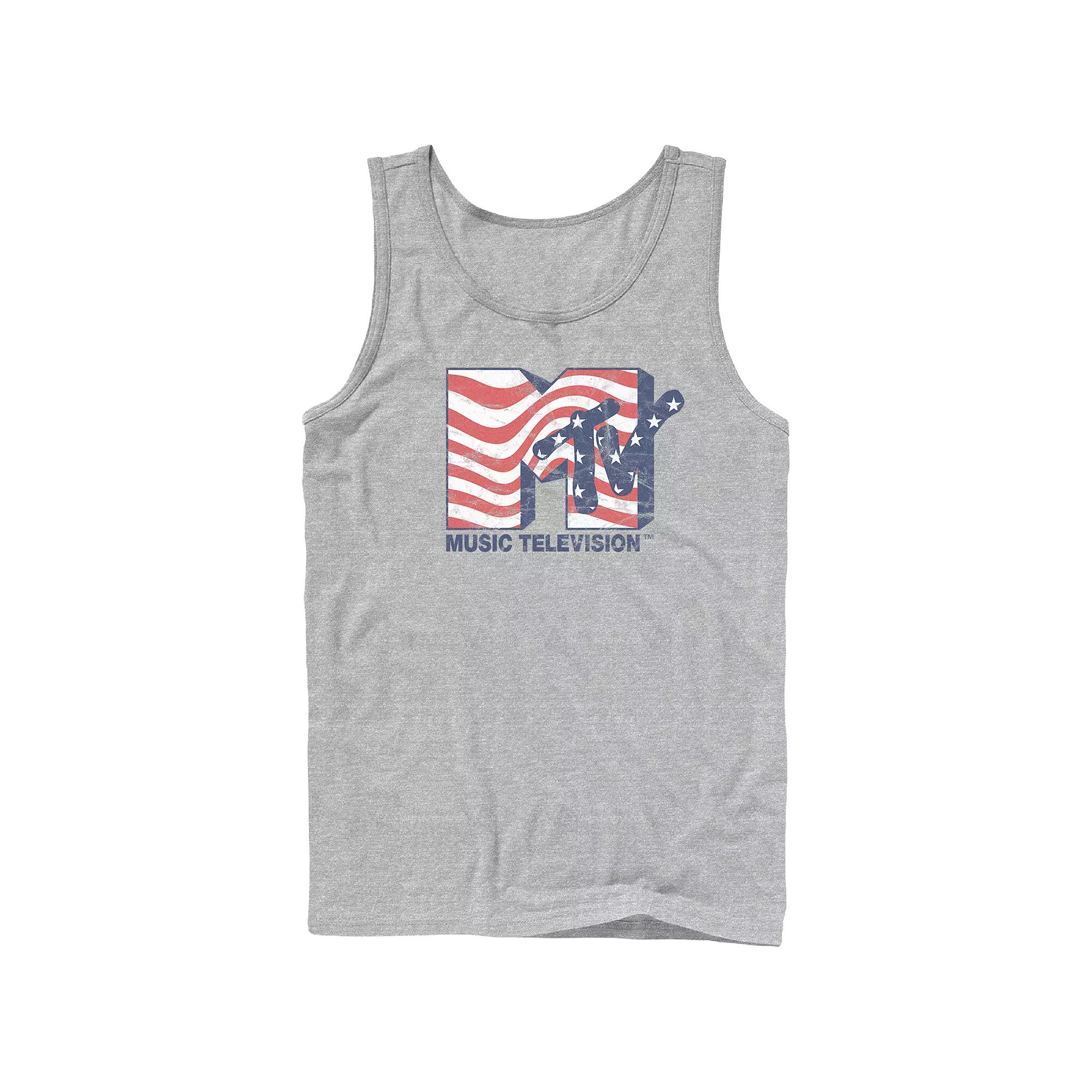 Men's MTV Stars And Stripes Logo Graphic Tank Top,  Product Image