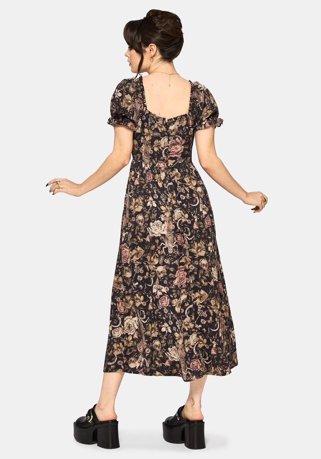 Triple Goddess Print Milkmaid Midi Dress Product Image