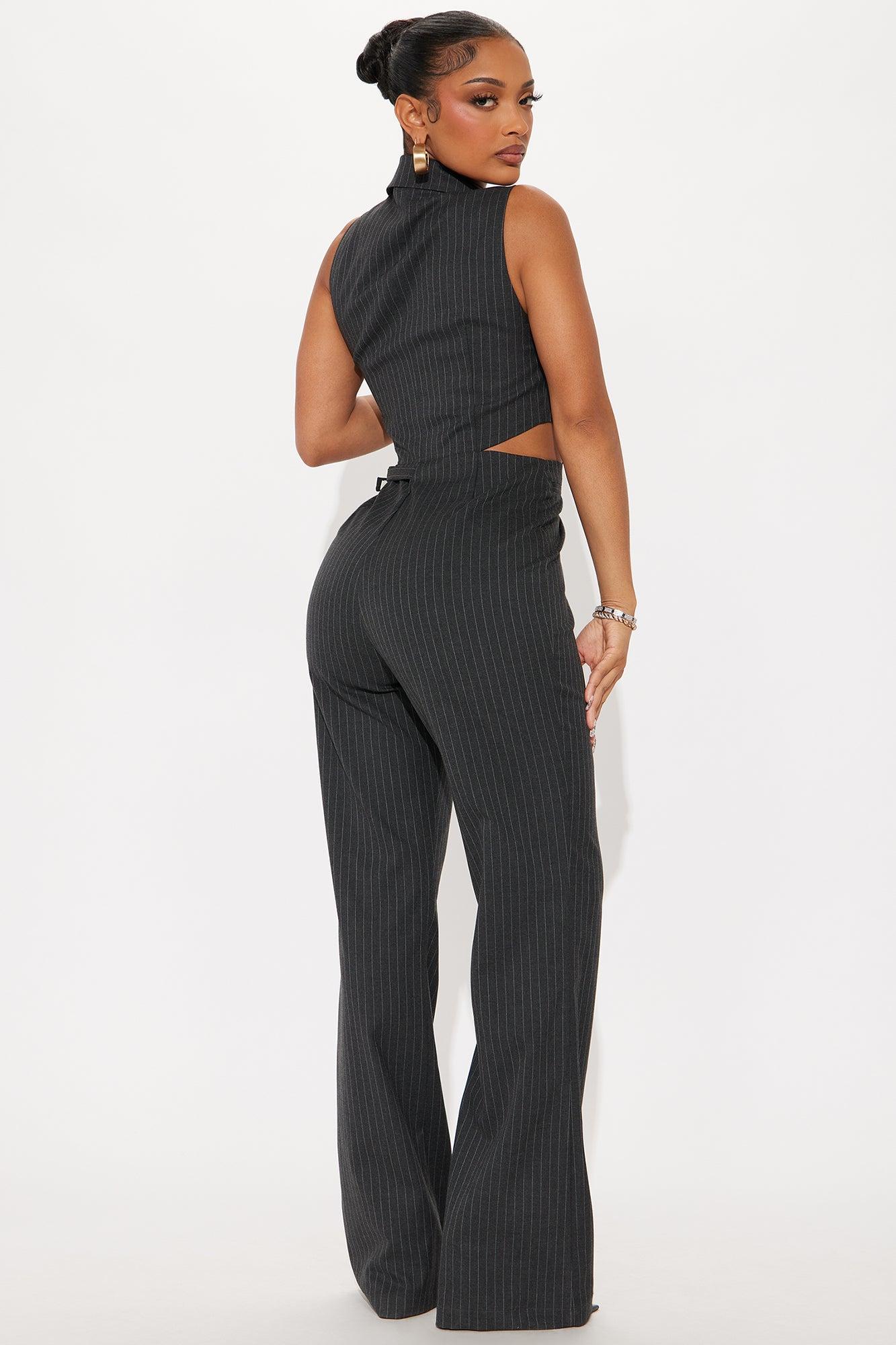 Don't Waste My Time Jumpsuit - Charcoal Female Product Image