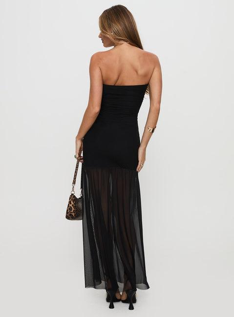 Decadent Strapless Maxi Dress Black Product Image