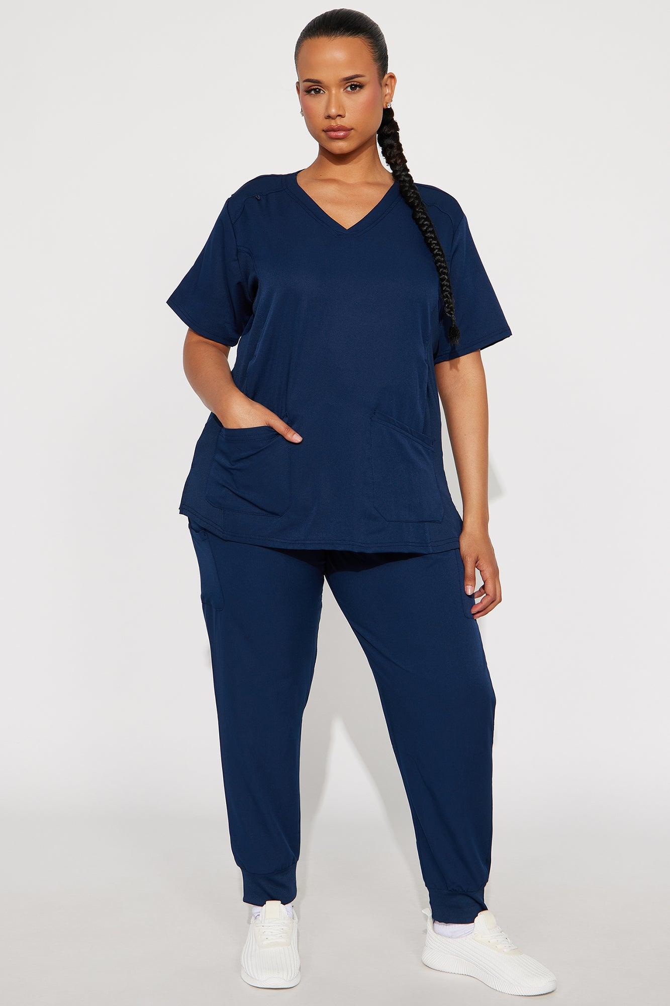 Assist You Stretch Uniform Scrub Jogger Set - Navy Female Product Image