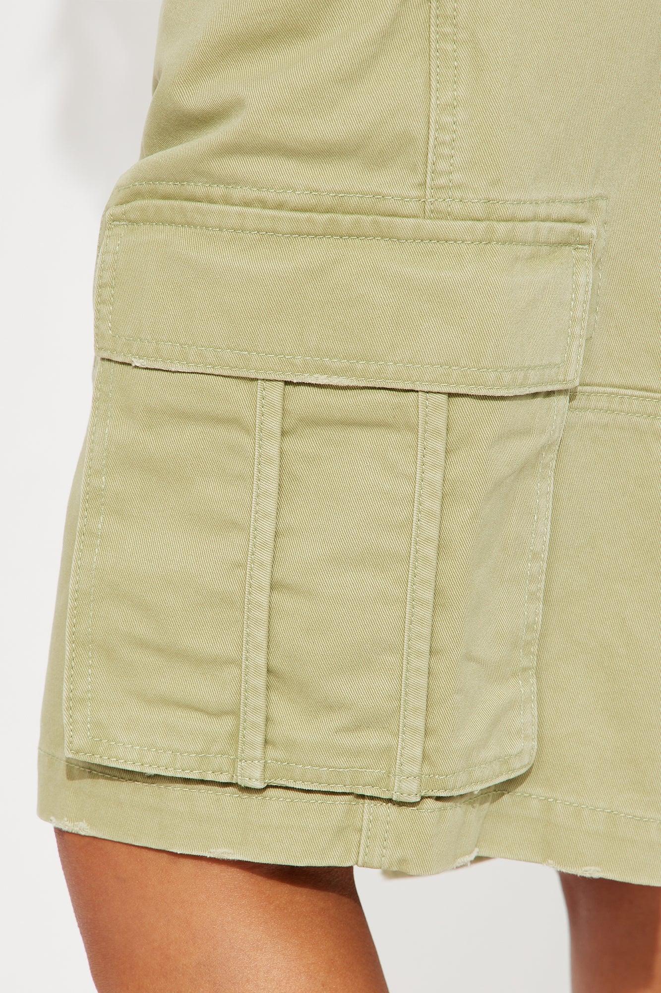 Mixed Emotions Cargo Bermuda Short - Sage Product Image