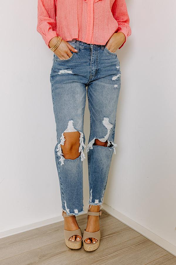 The Beatriz High Waist Distressed Straight Leg Jean Product Image