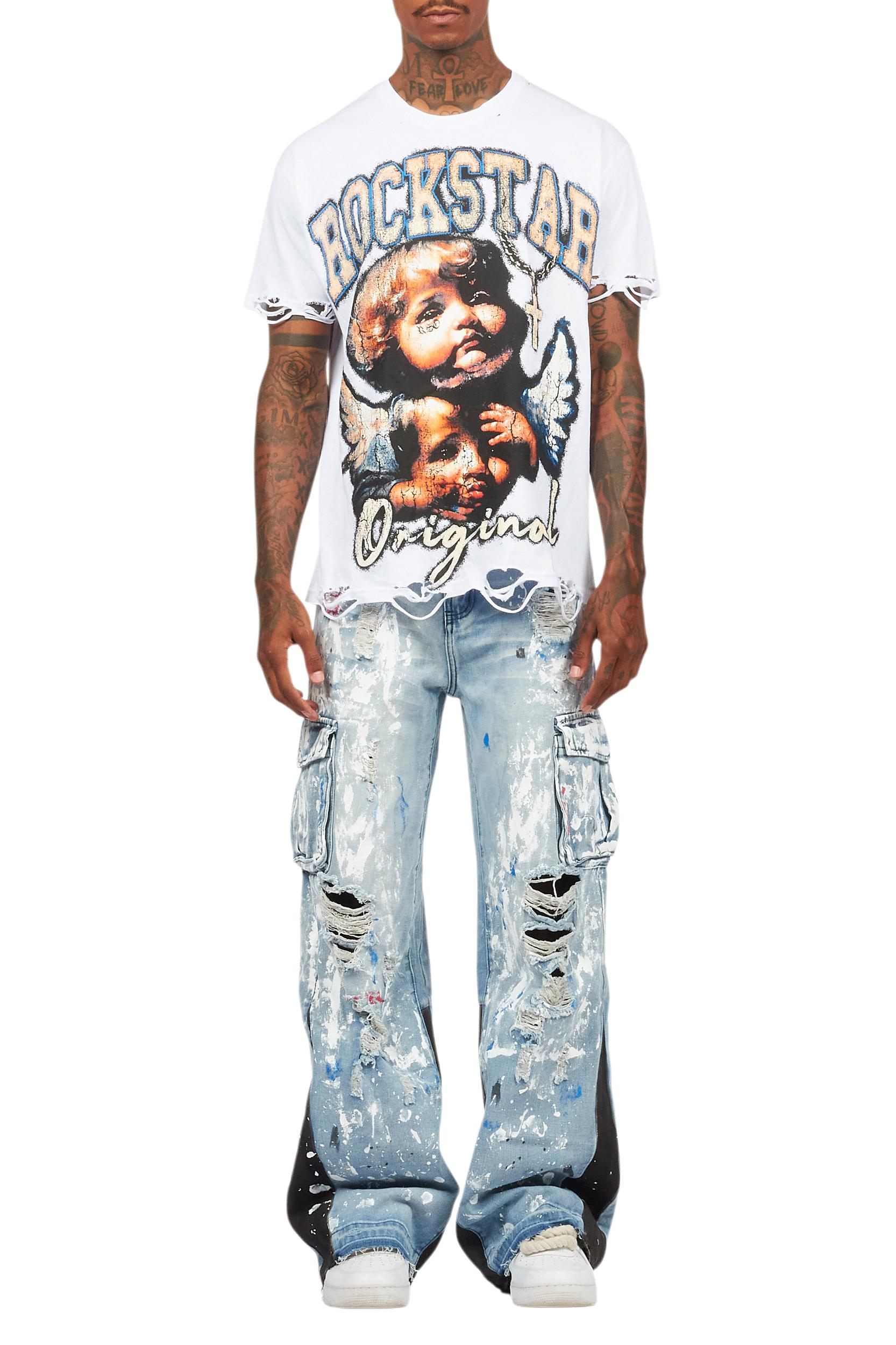 Deiter White Oversized Graphic T-Shirt Male Product Image