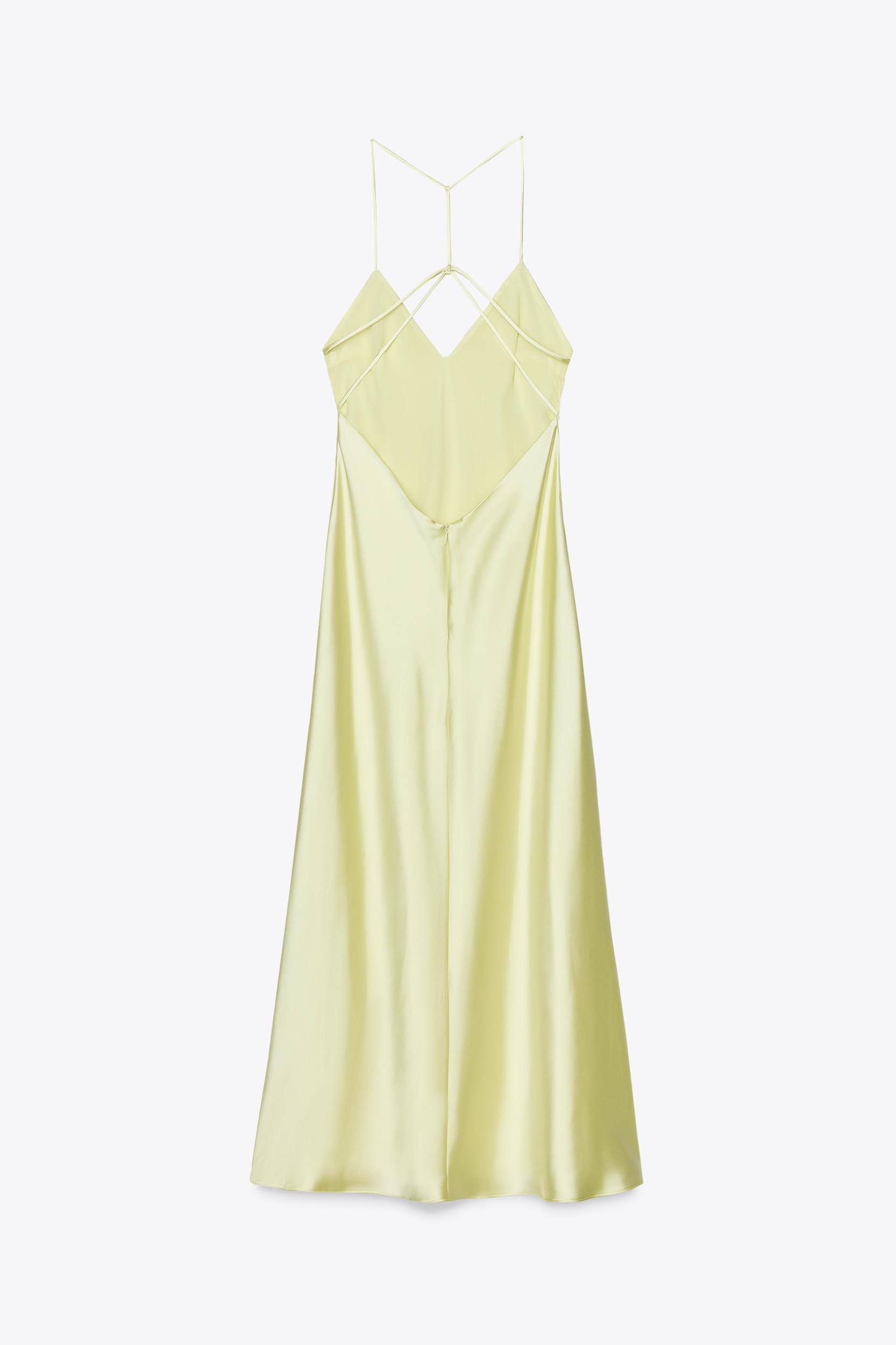 SATIN MIDI DRESS WITH STRAPPY BACK Product Image