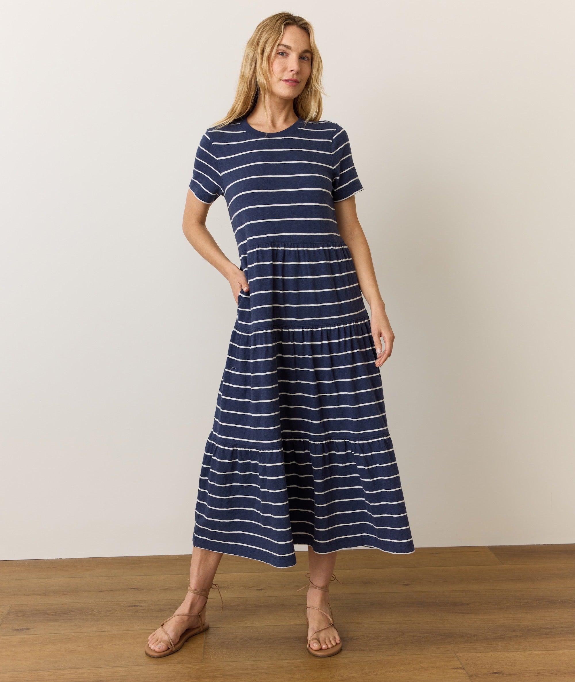 Sadie Vintage Slub Midi Dress Product Image