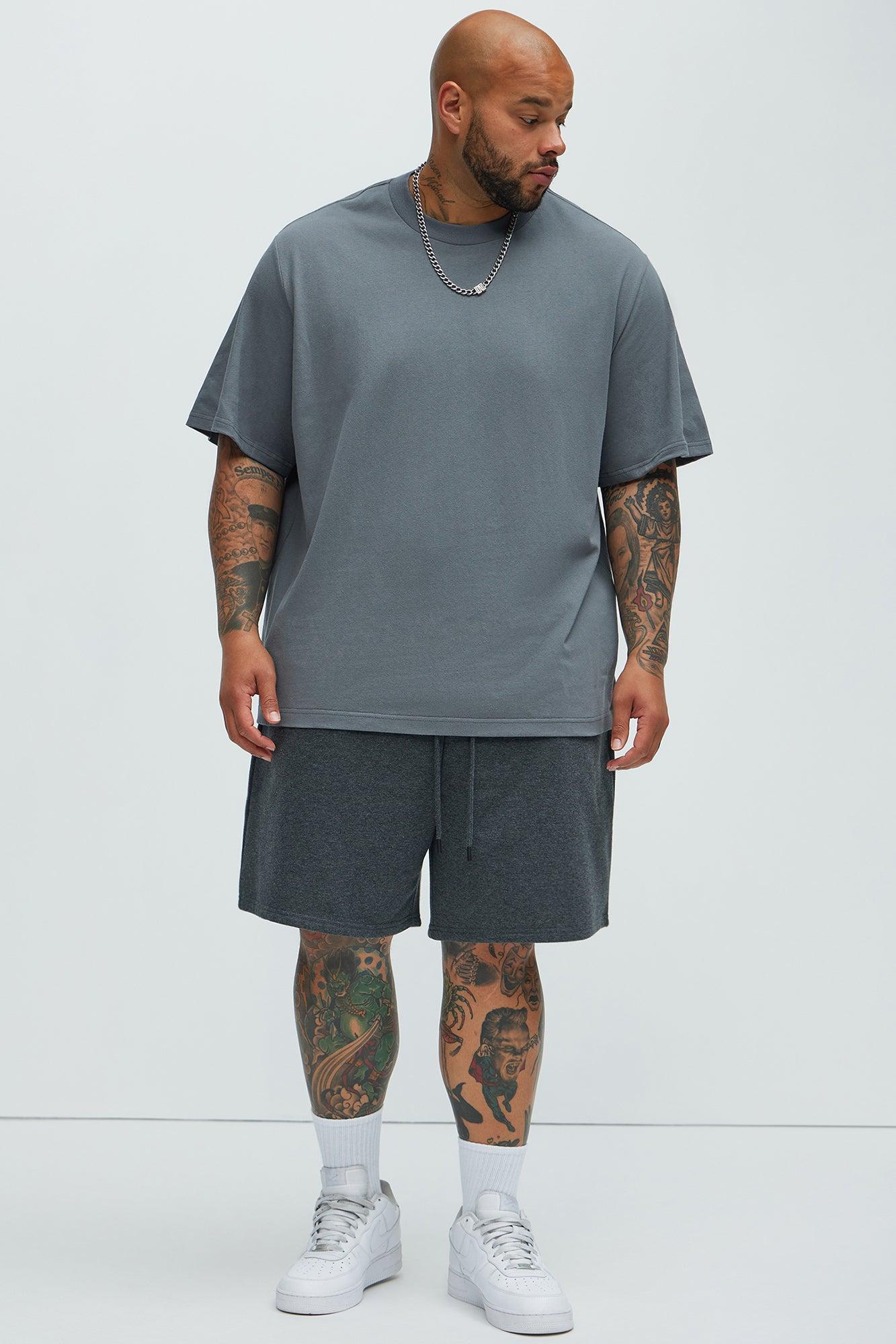 Oversized Heavyweight Short Sleeve Tee - Charcoal Product Image