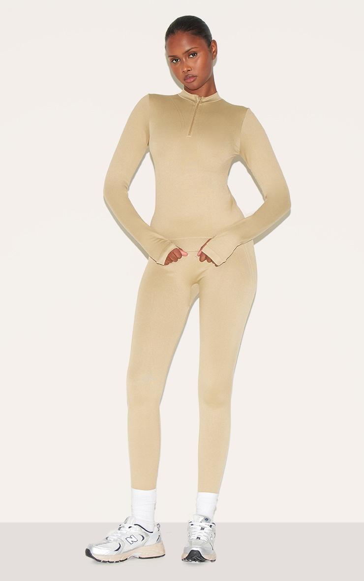 Olive Seamless Line Detail Fitted Jacket Product Image