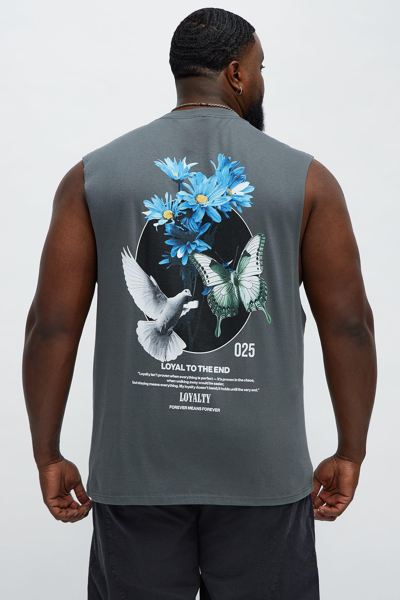 Loyal To The End Muscle Tee - Charcoal Male Product Image