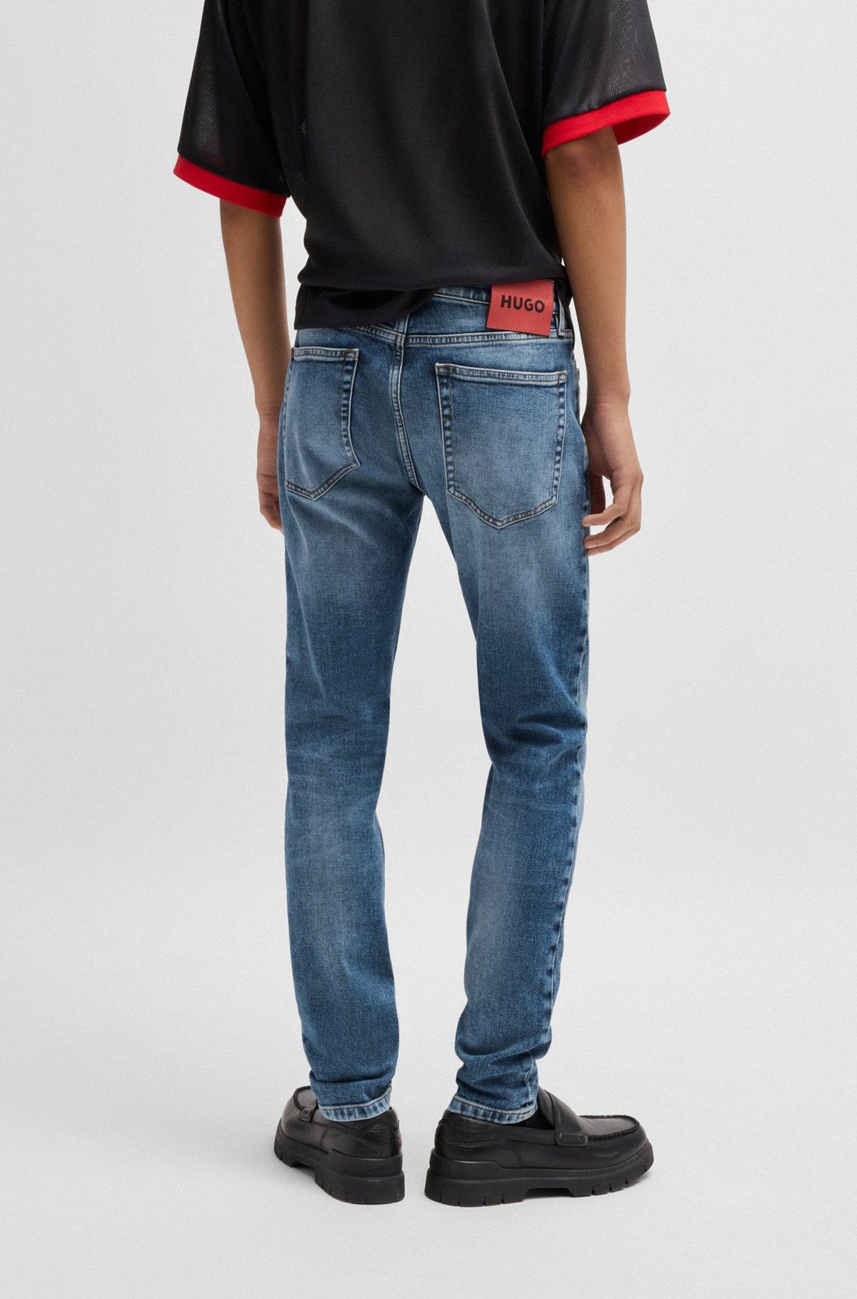 Extra-slim-fit jeans in blue stretch denim Product Image