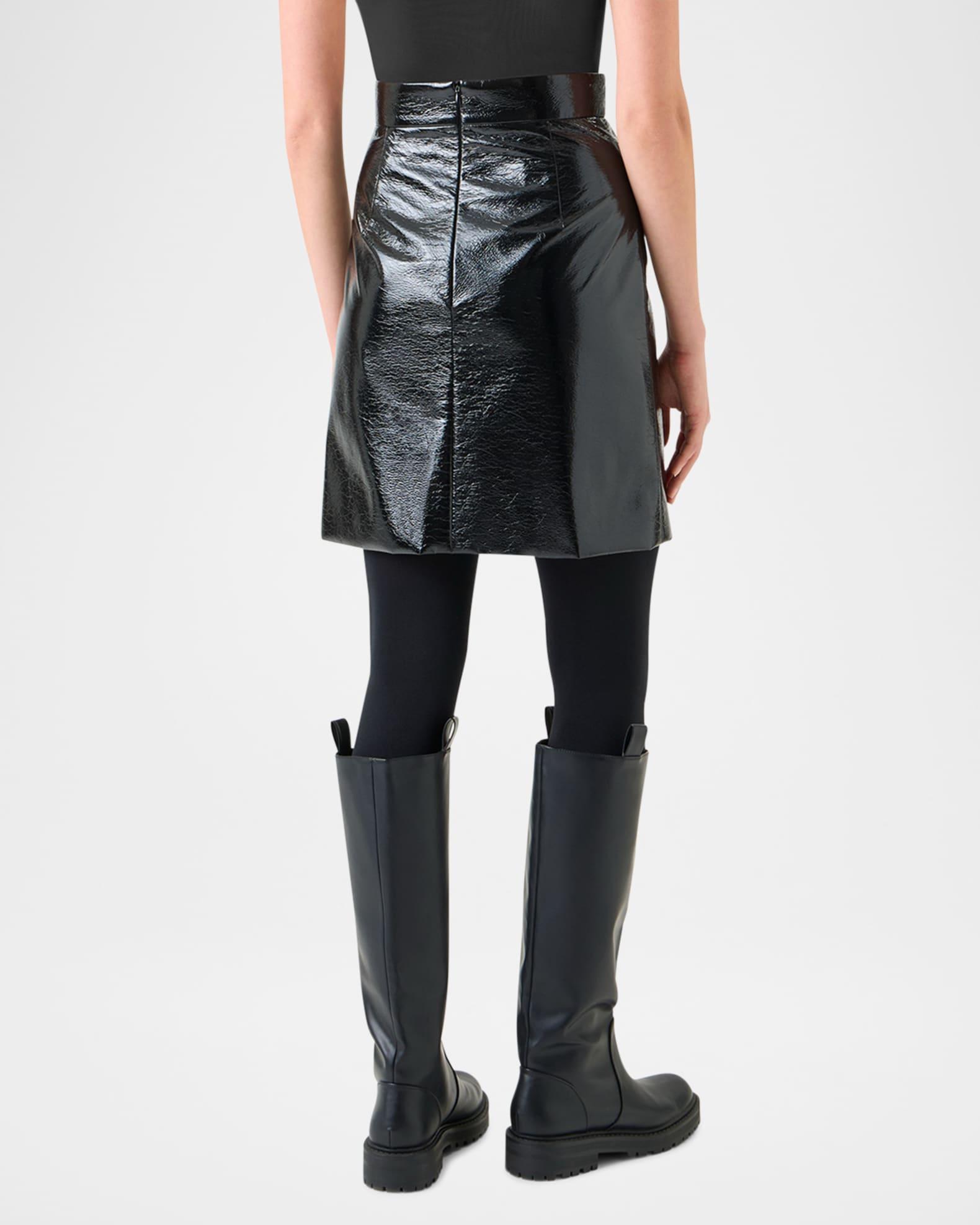 Crinkled Lacquered Mini Skirt Product Image