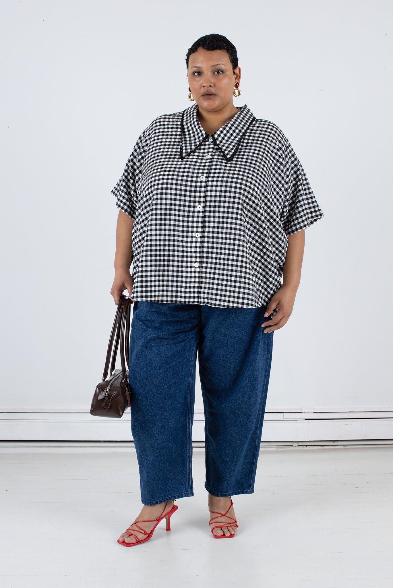 Tilda Top - Black Check Product Image
