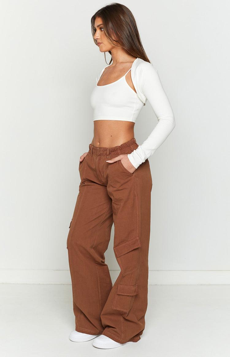 Millie Brown Low Rise Cargo Trousers Product Image