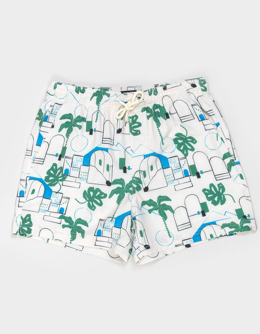 RSQ Mens Old Town Swim Shorts - TAUPE Product Image