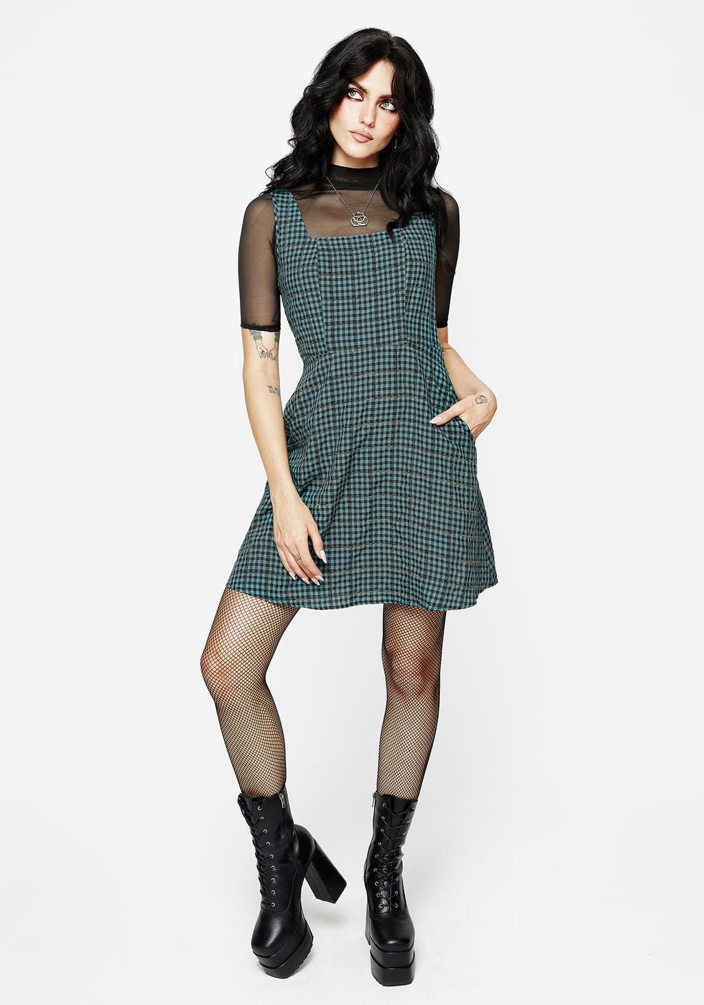 Restless Check Mini Apron Dress Product Image