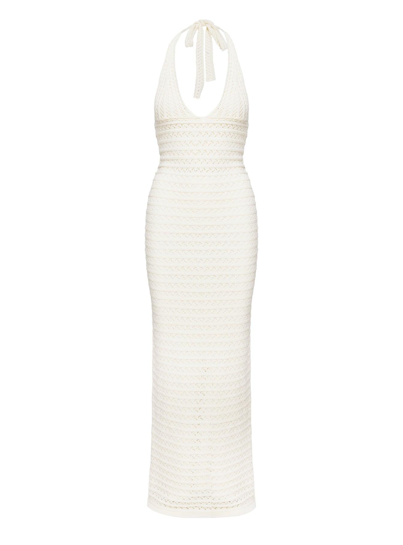 Lolanie Halter Maxi Dress White Product Image
