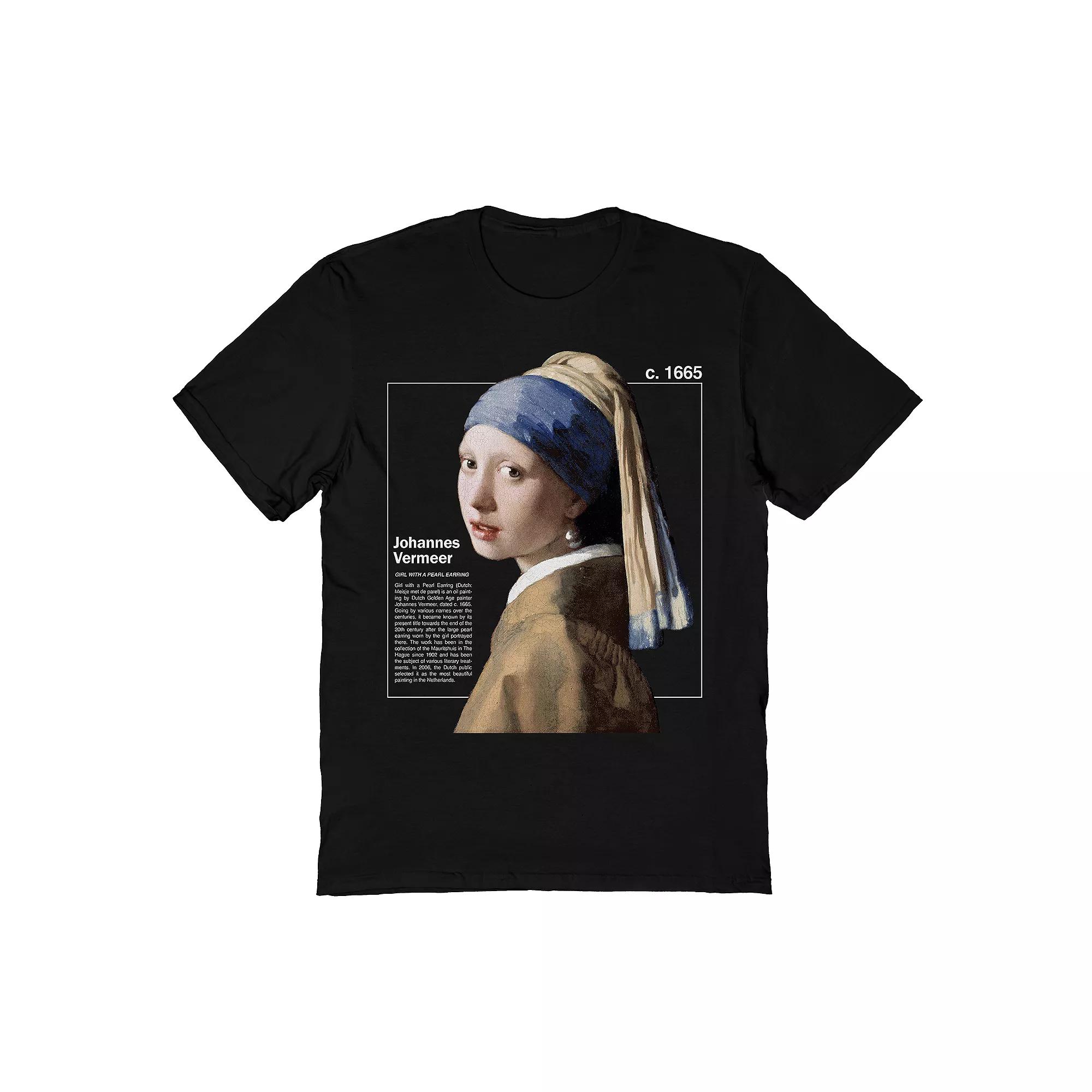 Men's Johannes Vermeer Girl with Pearl Earring Tee, Size: Medium, Black Product Image
