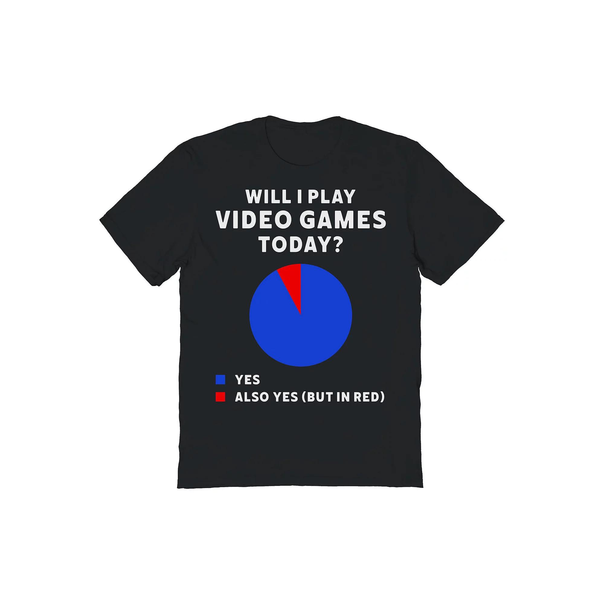 Men's COLAB89 by Threadless Will I Play Video Games Today Graphic Tee, Size: XL, Black Product Image