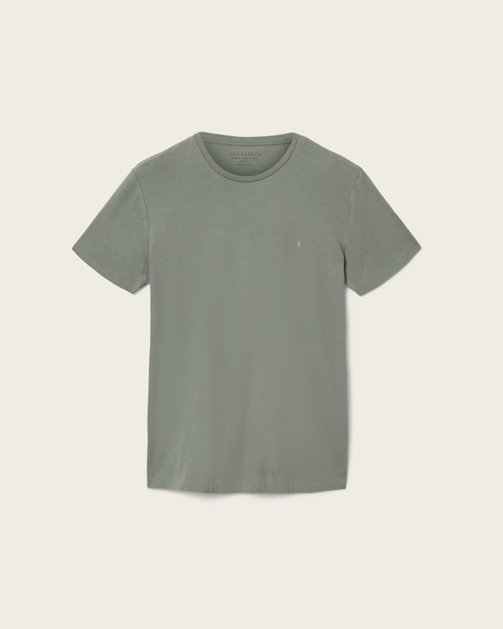 Tonic Crew Neck Slim Ramskull T-Shirt SPRING GREEN | ALLSAINTS US Product Image