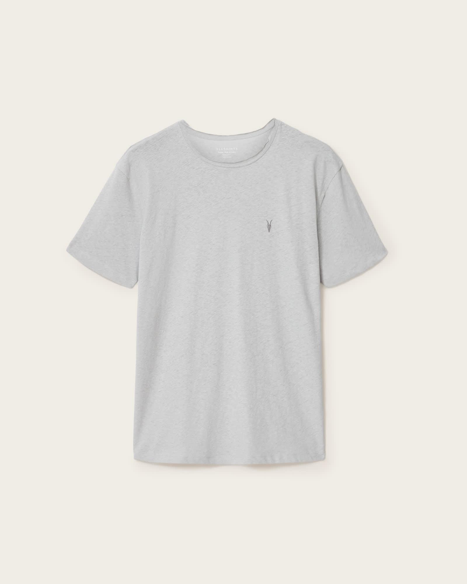 Flax Short Sleeve Ramskull T-Shirt Pebble Grey | ALLSAINTS US Product Image