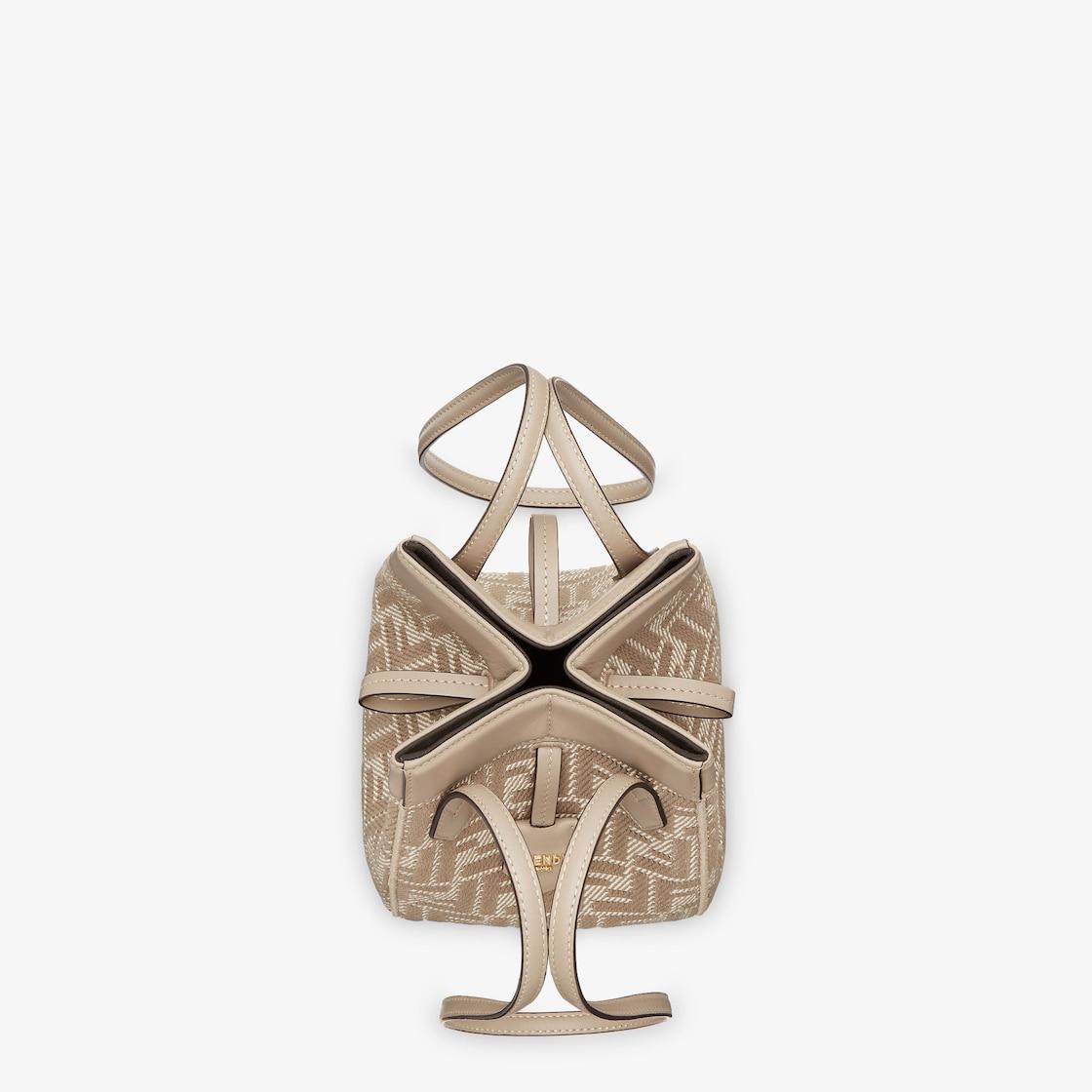 Fendi Origami MiniDove gray denim-effect FF jacquard transformable mini-bag Product Image