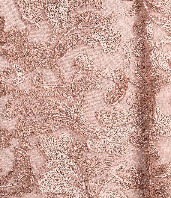 Caroline Rose Bella Soiree Embroidered Mesh Lace 3/4 Bell Sleeve Shift Dress Product Image