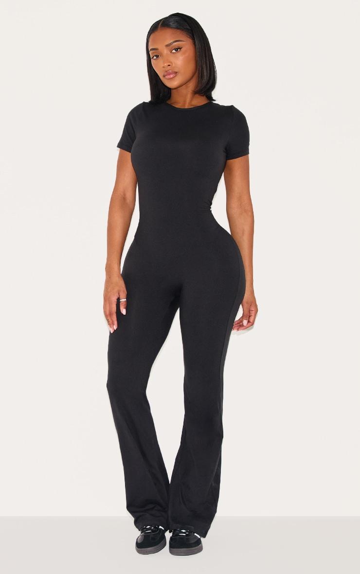 Shape Black Sculpted Short Sleeve Jumpsuit Product Image