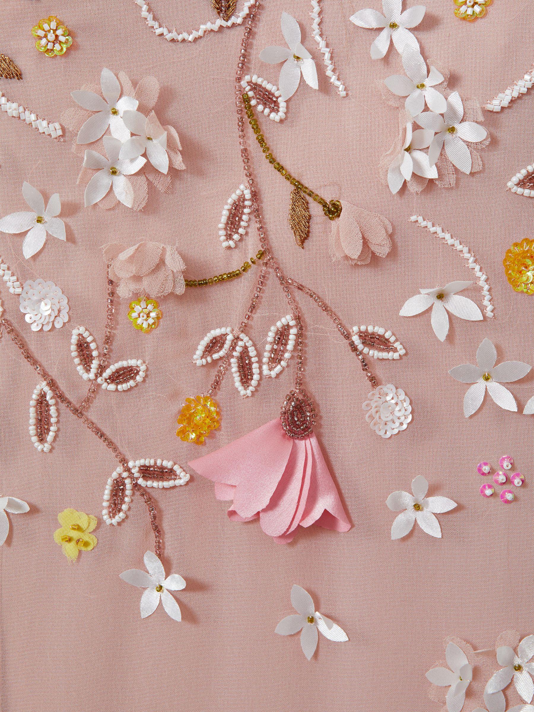 Raishma Embellished Floral Maxi Dress in Light Pink Product Image