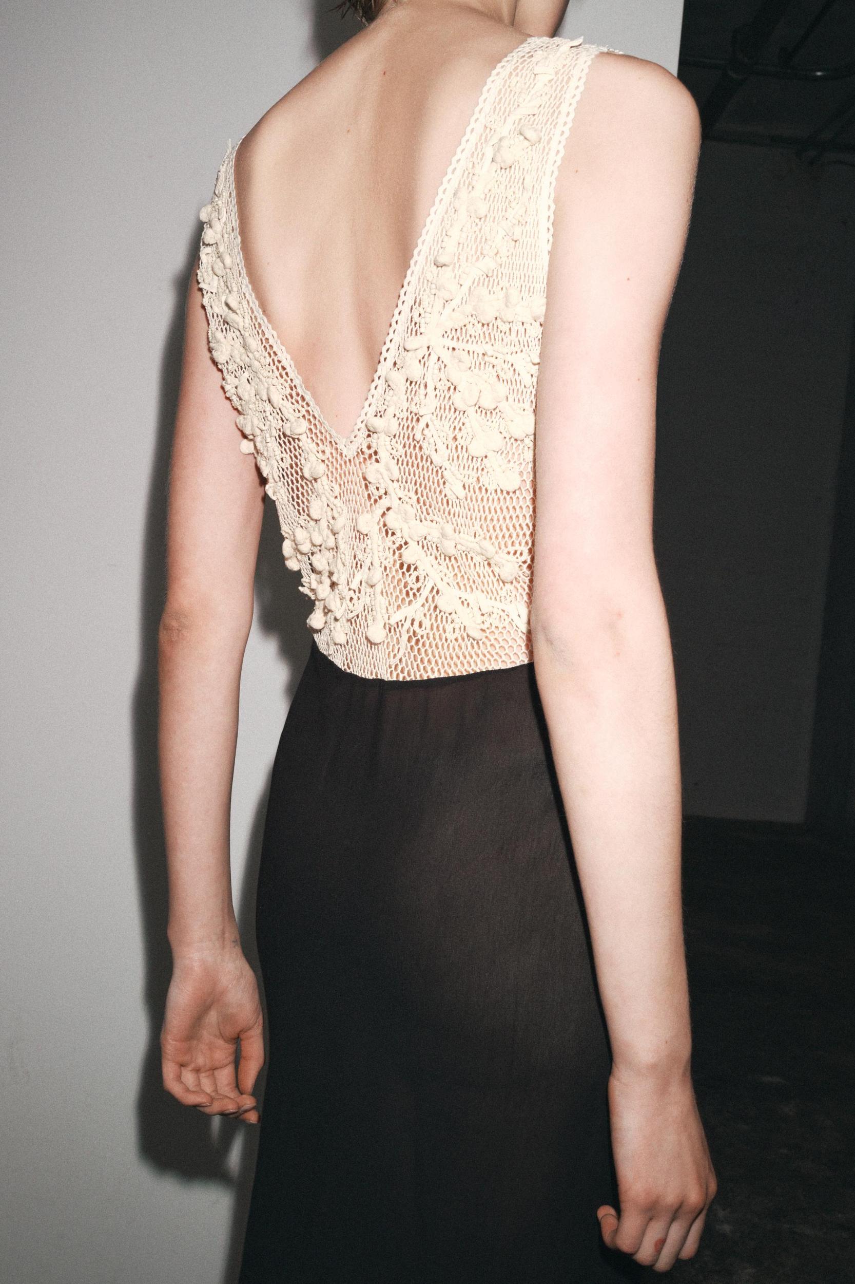 BEADED TEXTURED COMBINATION DRESS Product Image