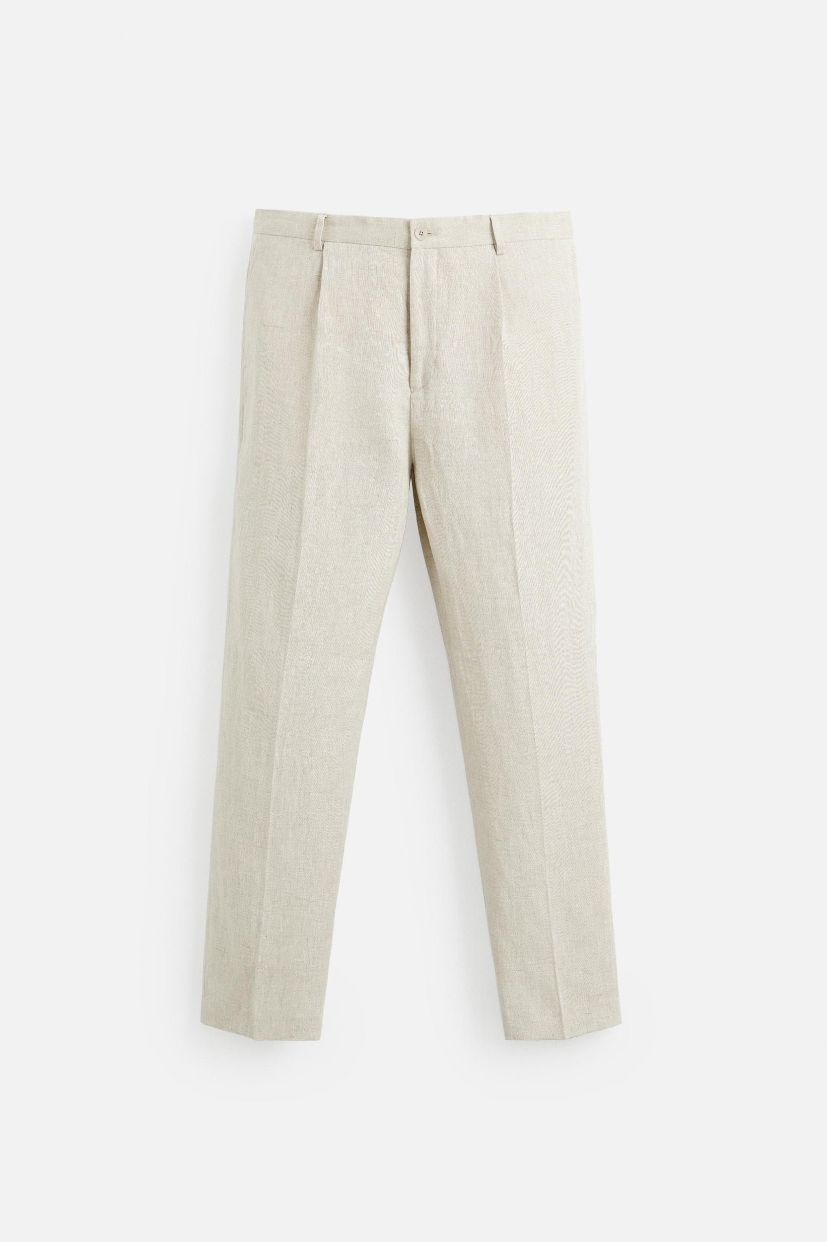 100% LINEN PLEATED PANTS Product Image