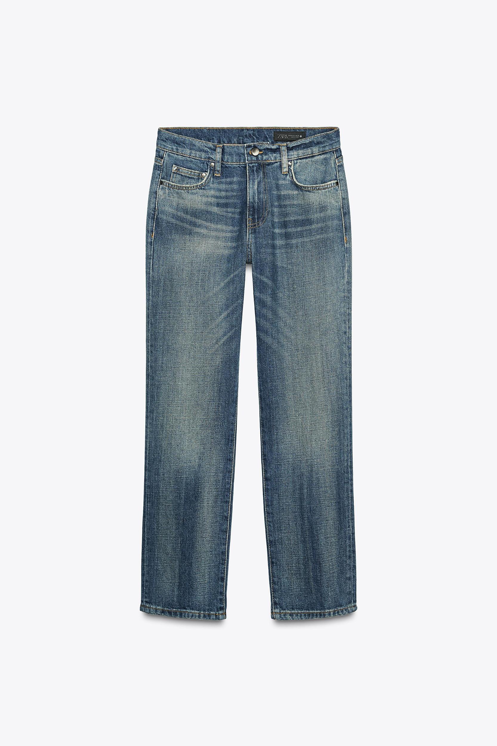 ZW COLLECTION LOW RISE STRAIGHT CROPPED JEANS Product Image