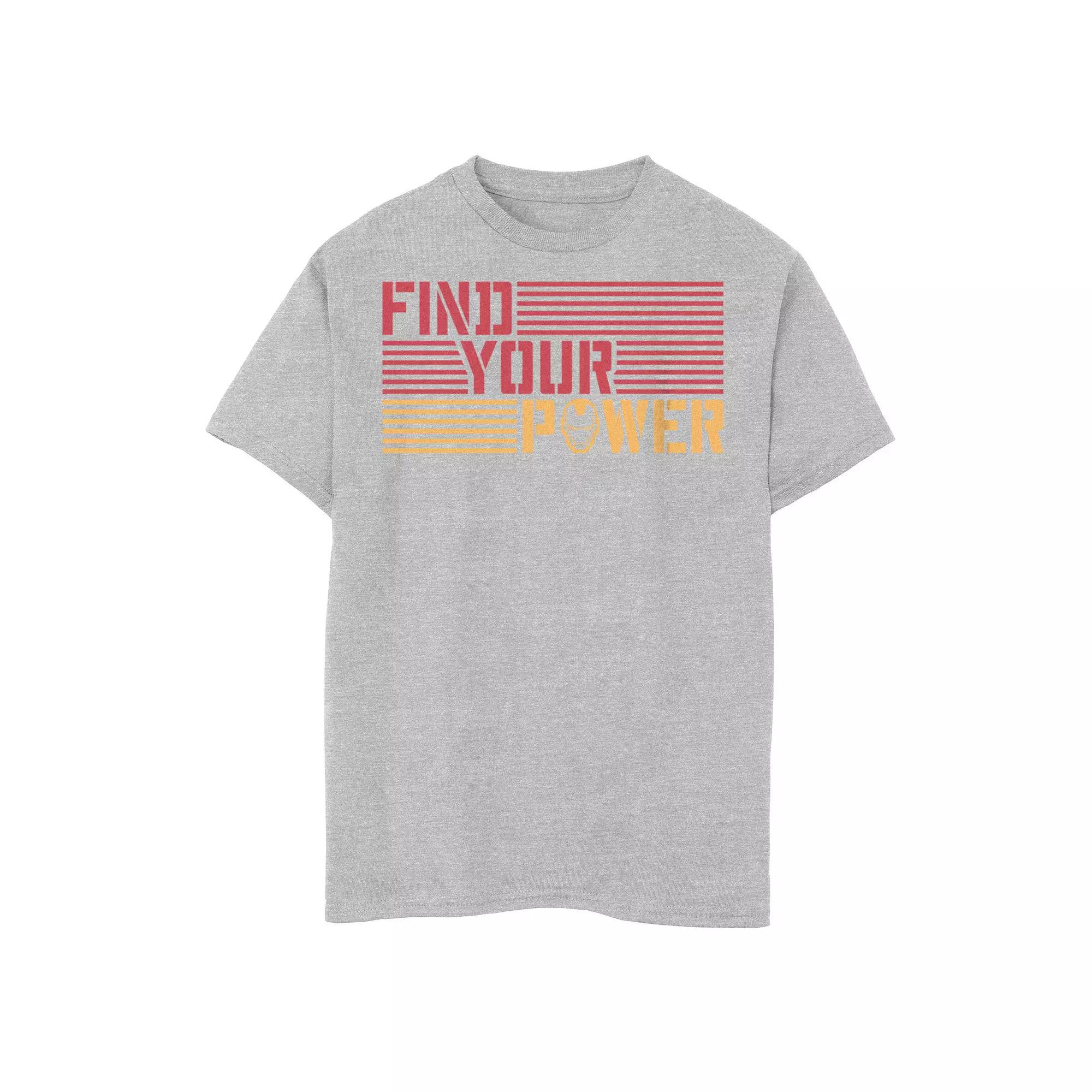 Boys 6-20 Marvel Iron Man Find Your Power Striped Text Graphic Tee, Boy's,  Product Image